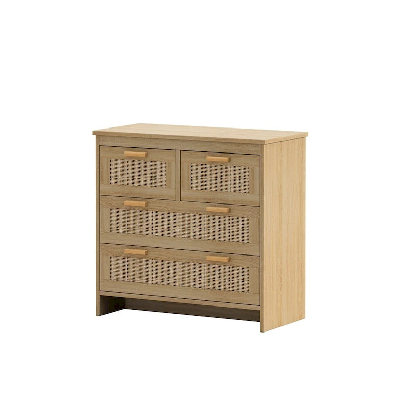 4-Drawer Rattan Cabinet for Bedroom, Living Room, Dining Room and Hallways